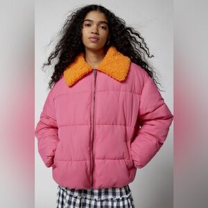 UO NWOT Duckie Faux Shearling Collar Puffer Jacket